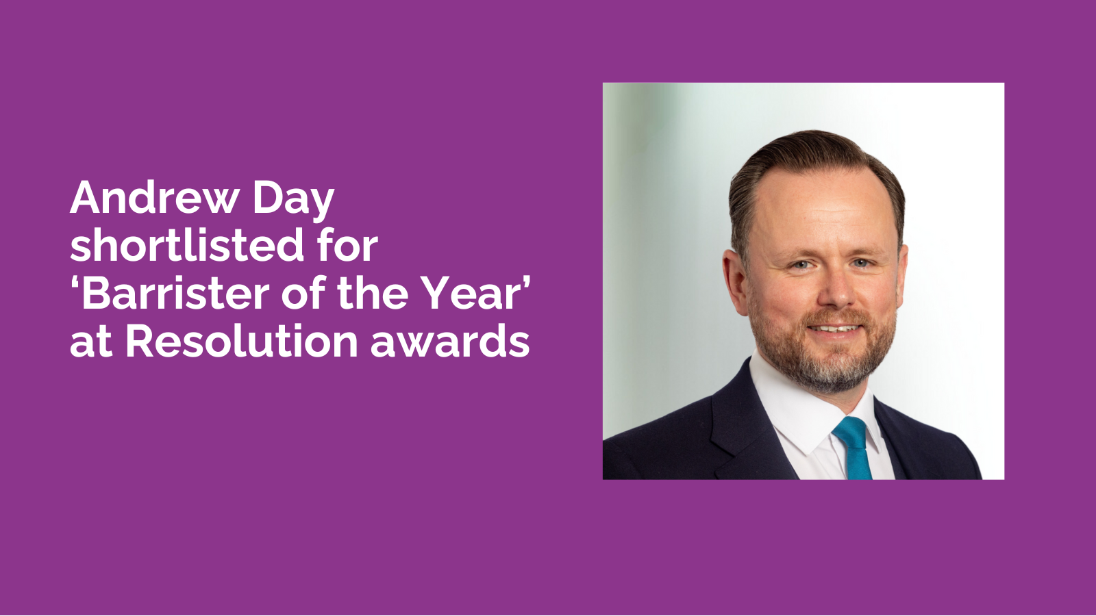 Andrew Day shortlisted for Resolution award