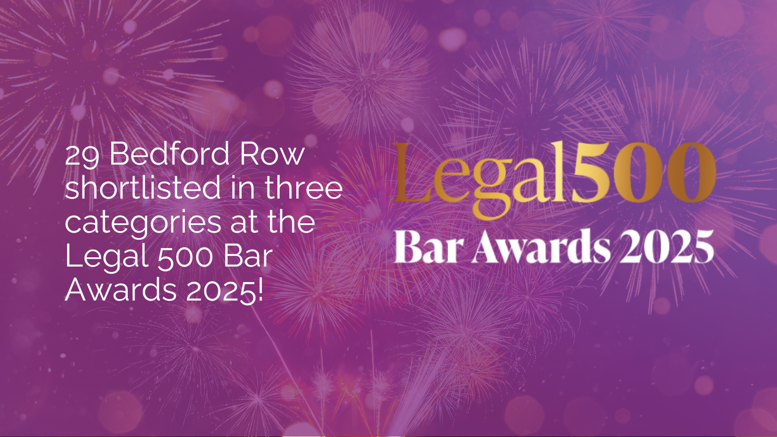 29 Bedford Row shortlisted at Legal 500 Bar Awards 2025