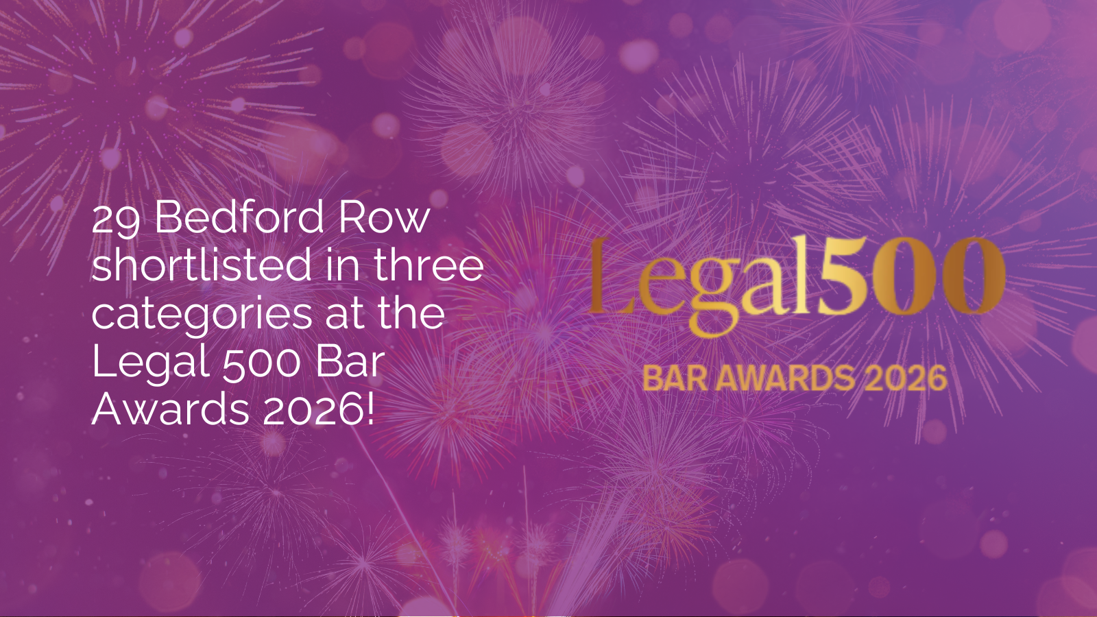 29 Bedford Row chambers and members shortlisted in the 2026 Legal 500 UK Bar Awards