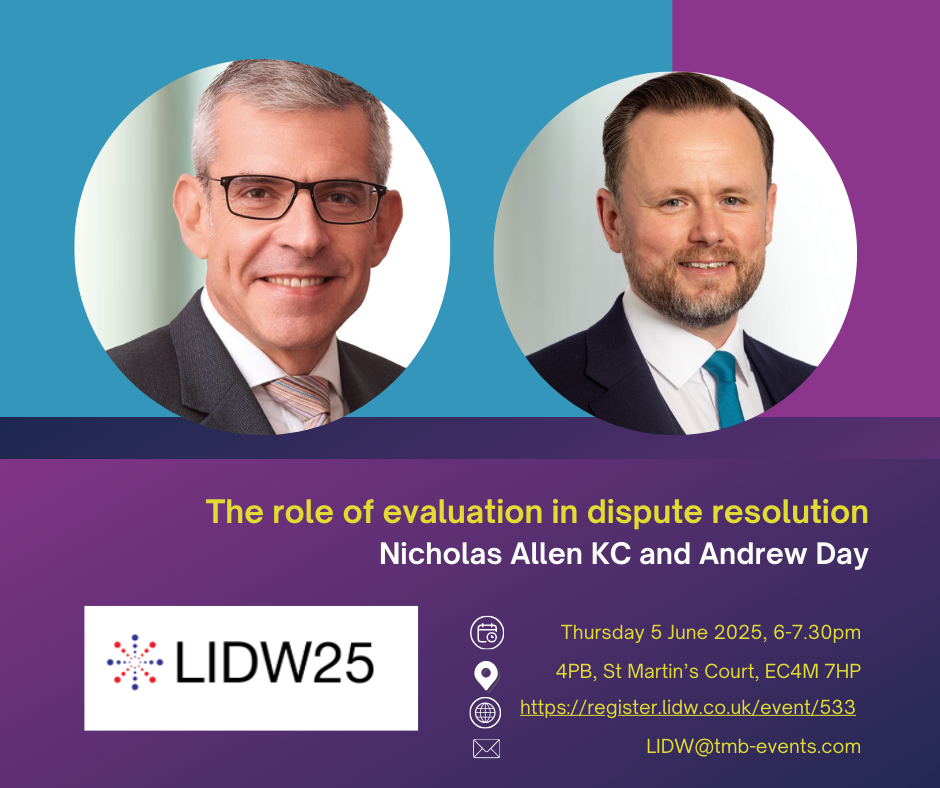 LIDW 2025 seminar: The role of evaluation in dispute resolution
