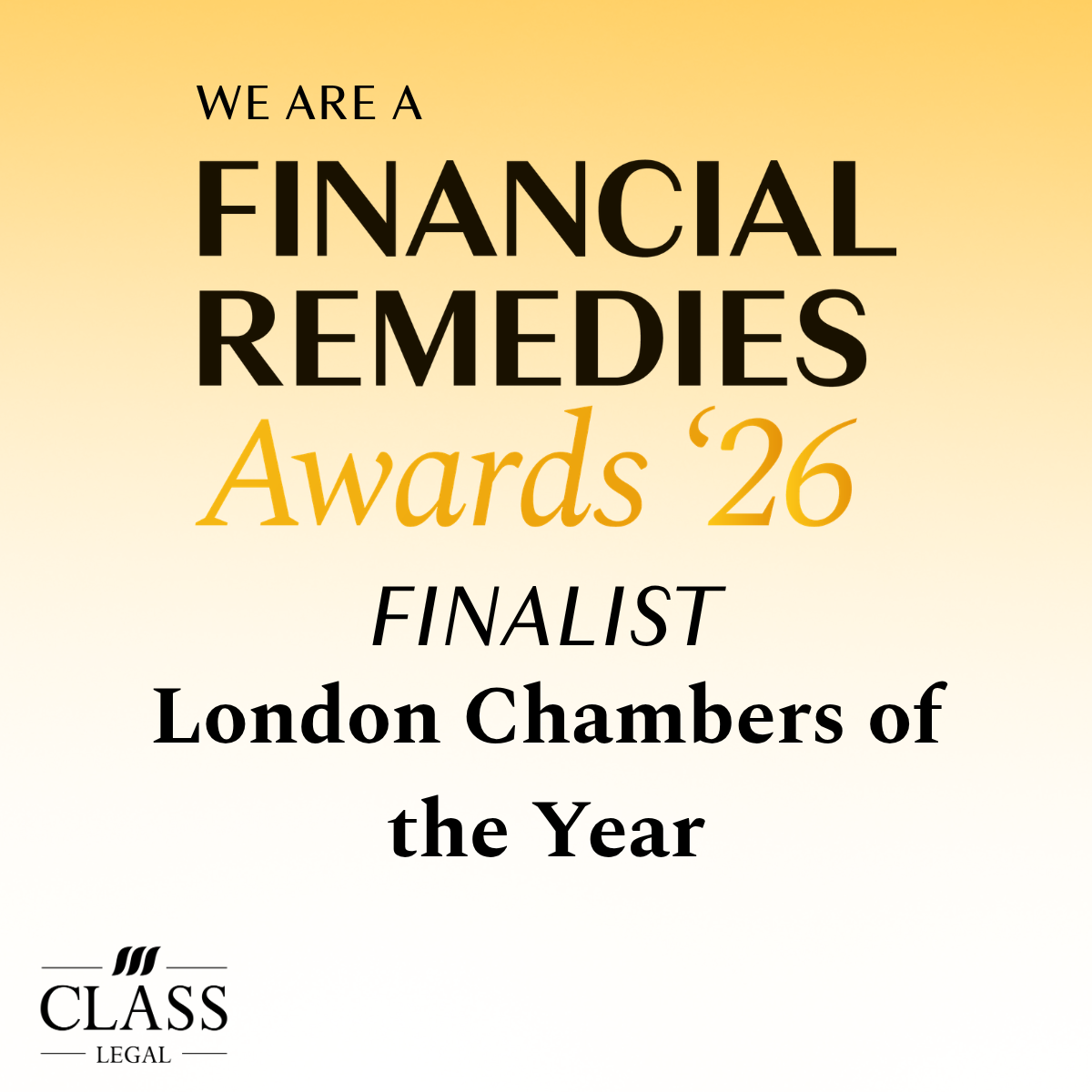 29 Bedford Row shortlisted as London Chambers of the Year in the Class Legal Financial Remedies Awards 2026