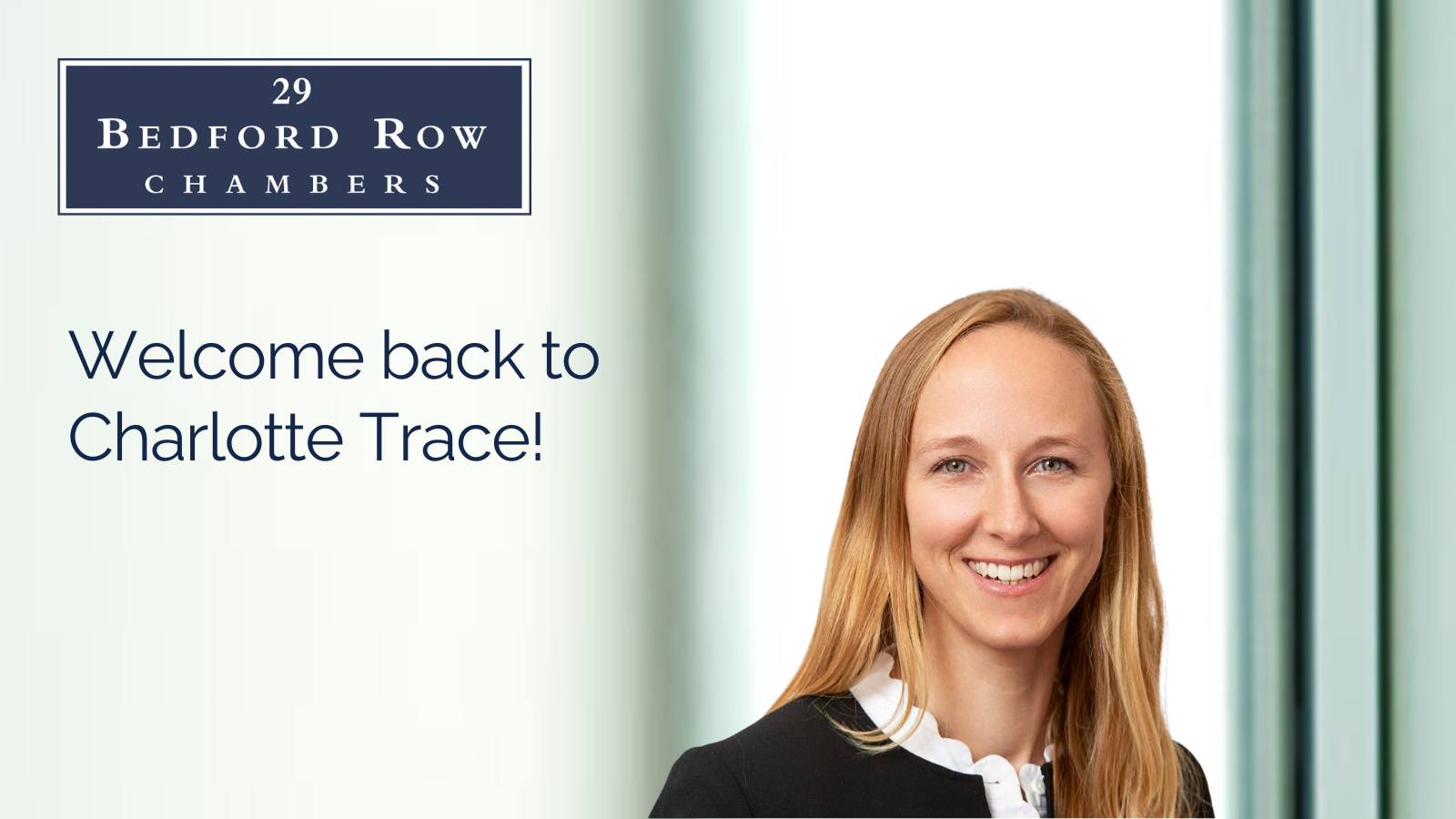 Charlotte Trace returns to chambers on 22 June 2026